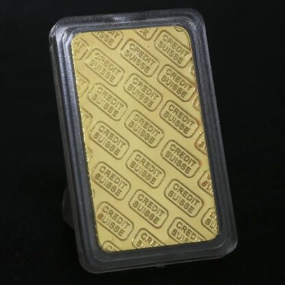 bitcoin bar gold plated back side in case