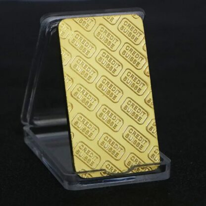 bitcoin bar gold plated back side open case