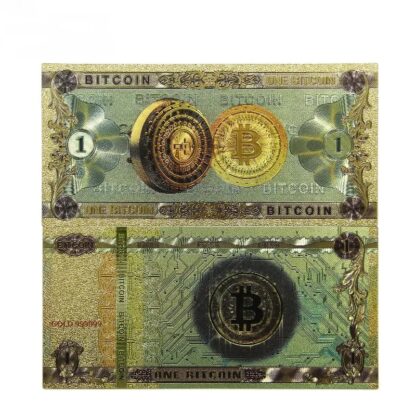 gold plated 1 bitcoin banknote souvenir money